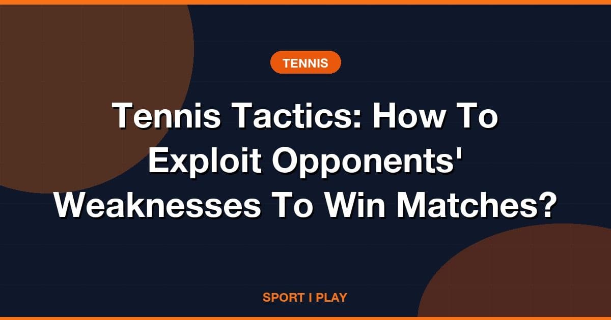 Tennis Tactics: How To Exploit Opponents' Weaknesses To Win Matches?